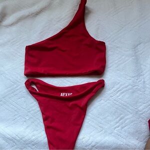 Aexae One-Shoulder Red Bikini Set